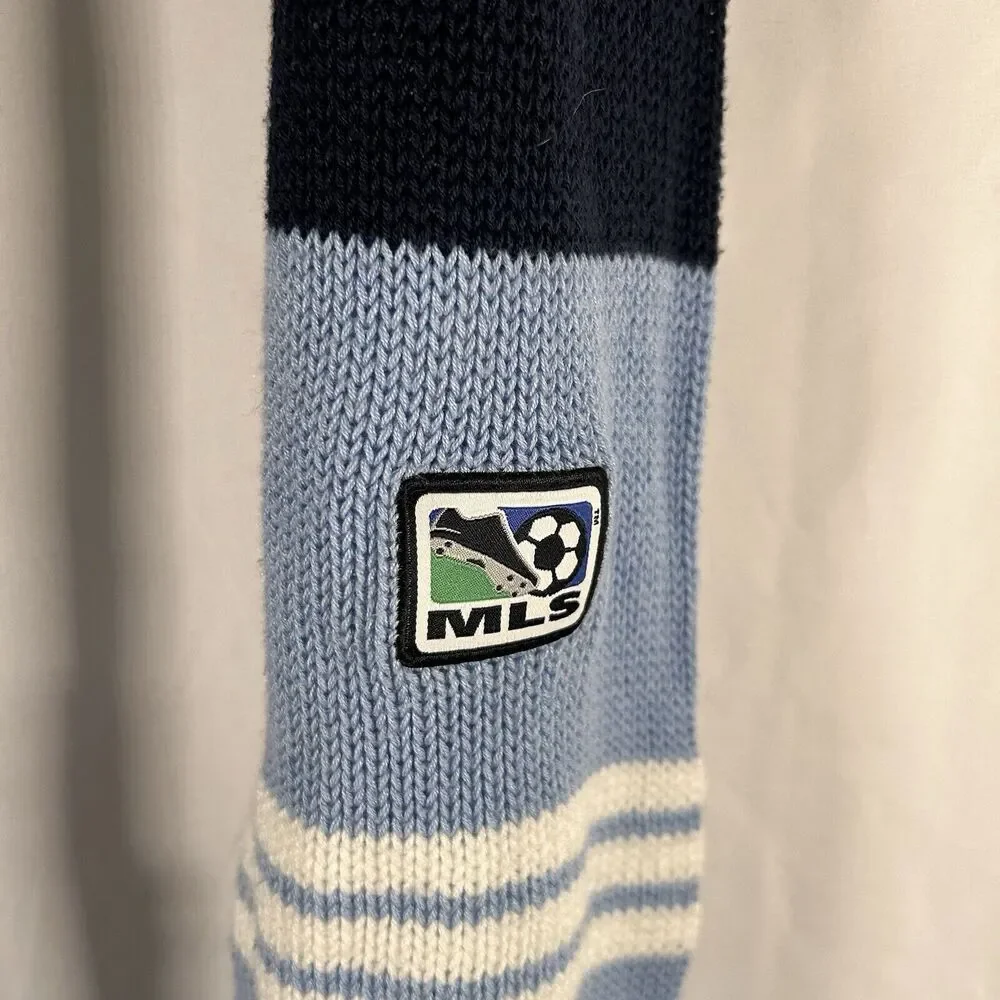 Sporting Kansas City ADIDAS Scarf Unisex Blue Striped Knit MLS 110